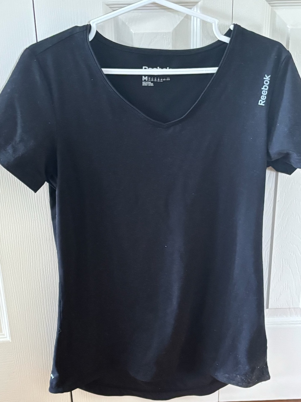 Reebok Black Short Sleeve V‑Neck Performance Tee